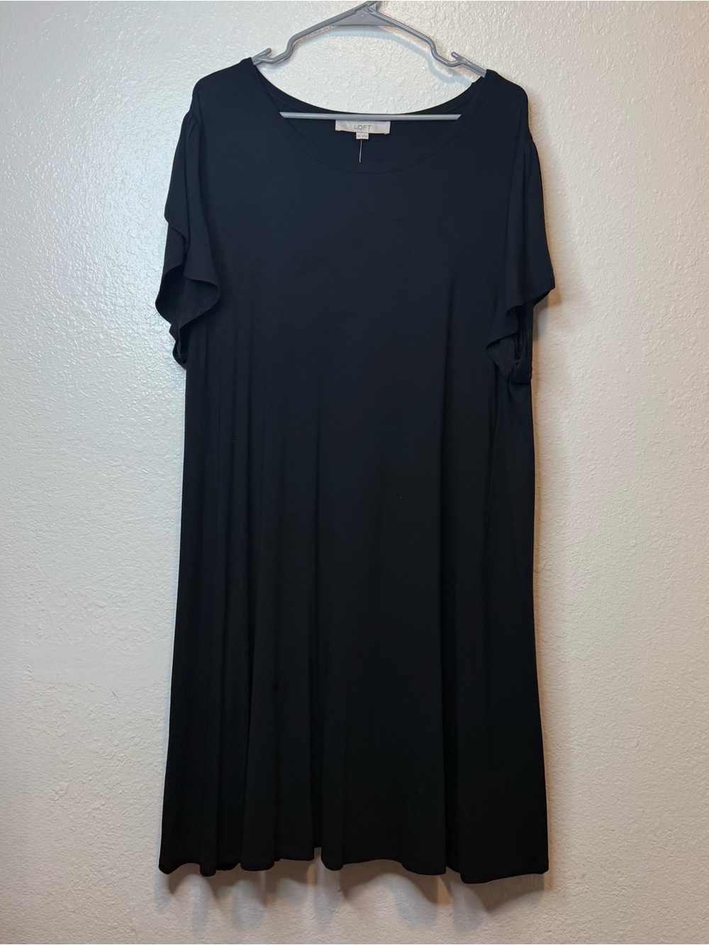 Loft Little Black Dress Split Flutter Sleeves Size XXL New Career Cocktail Date